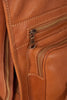 Kleidersack aus braunem Kalbsleder Detailansicht Zipper | Traveller's Suits
